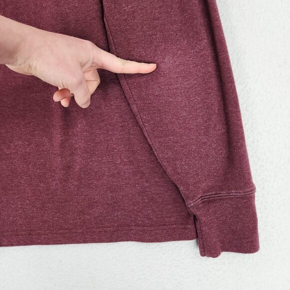 The Normal Brand Sweater Mens Large Burgundy Quarter Zip Lightweight Pullover - Picture 12 of 13